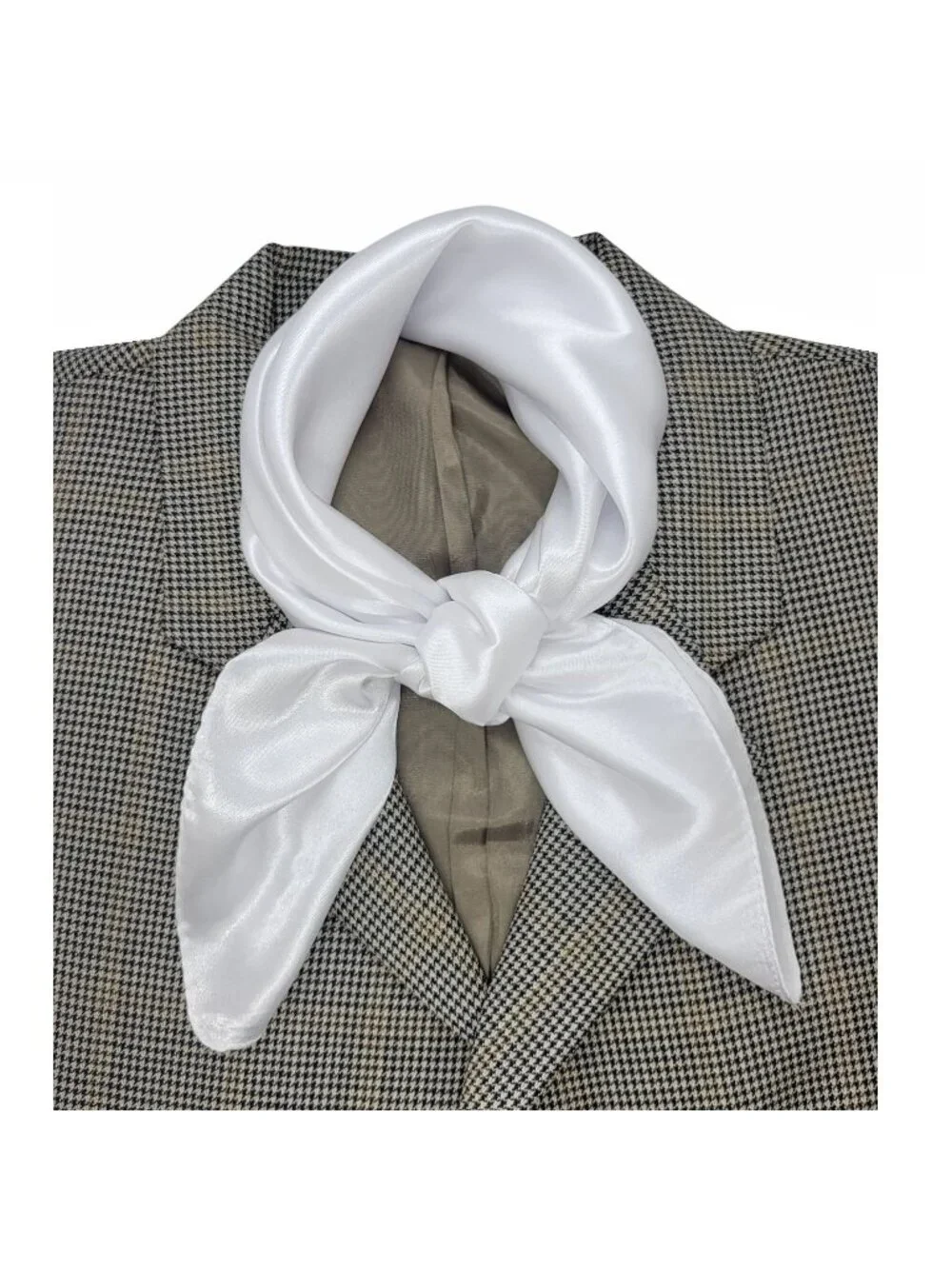 ✨Elegant Bandana Square Silky Scarf White Solid Soft Wrap Versatile Shawl Wrap✨